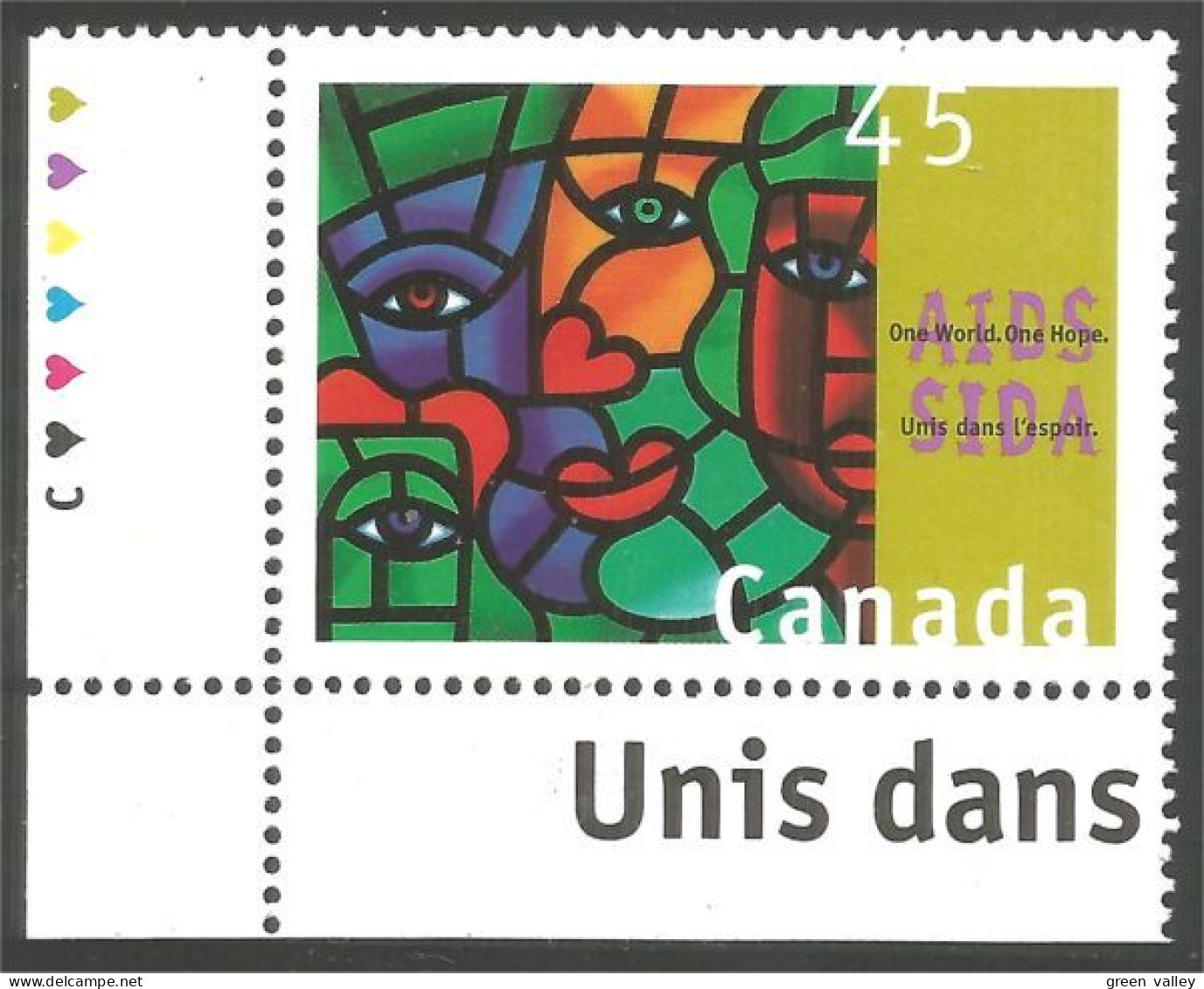 Canada AIDS Awareness Sensibilisation SIDA MNH ** Neuf SC (C16-03gc) - Unused Stamps