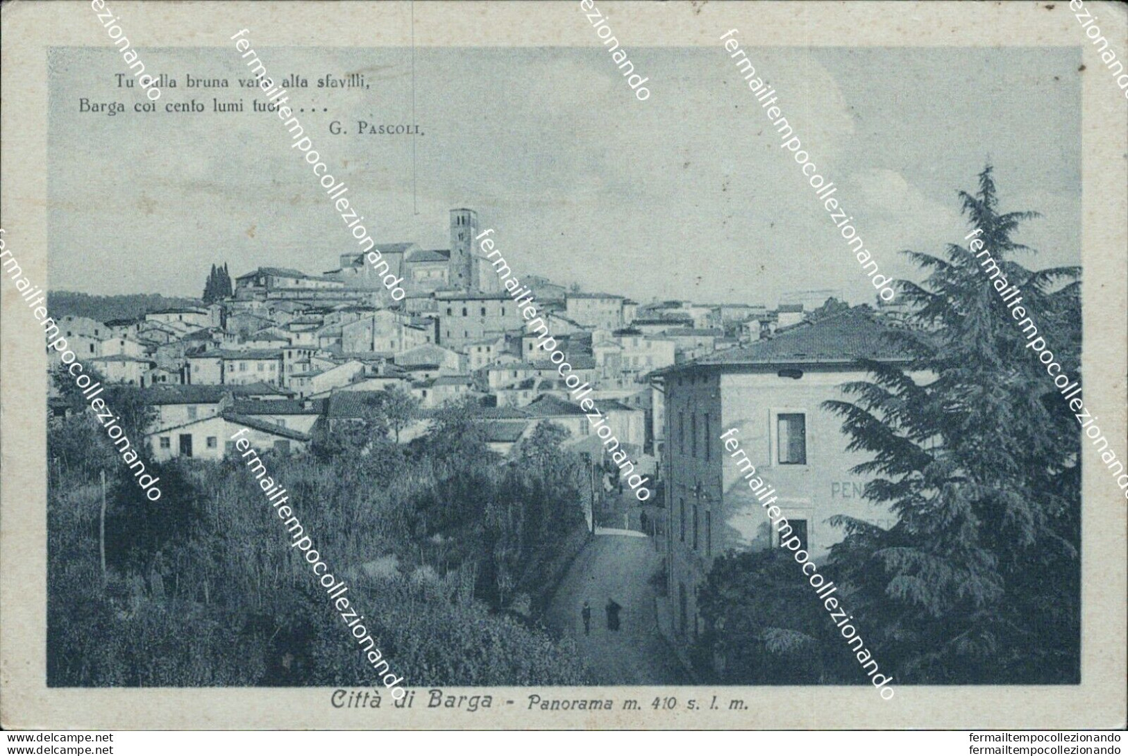 Cm274 Cartolina  Citta' Di Barga Panorama 1930 Provincia Di Lucca Toscana - Régiments