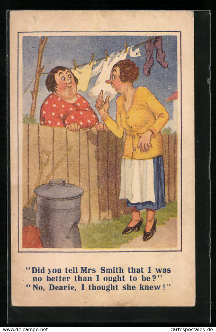 Künstler-AK Donald McGill: Did You Tell Mrs Smith That I Was No Better...  - Mc Gill, Donald