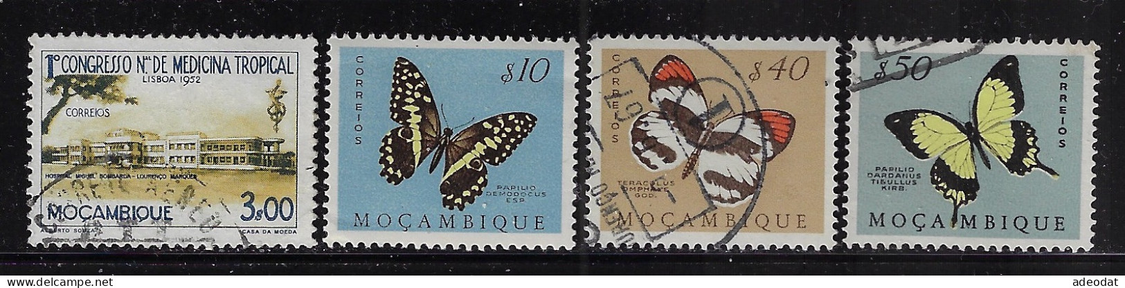 MOZAMBIQUE 1952,53  SCOTT#359,364,368,369  CV $0.95 - Mosambik