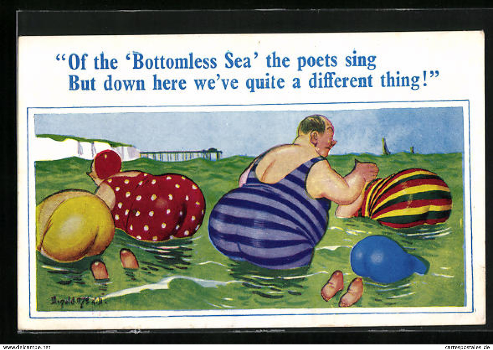 Künstler-AK Donald McGill: Of The Bottomless Sea The Poets Sing  - Mc Gill, Donald