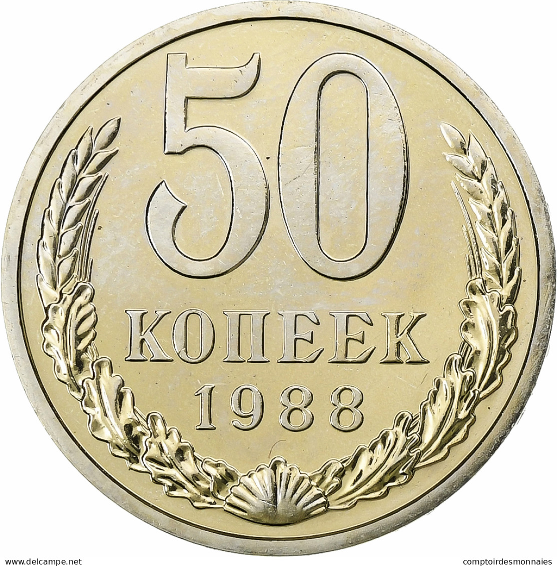 Russie, 50 Kopeks, 1988, Cuivre-Nickel-Zinc (Maillechort), SPL, KM:133a.2 - Russland