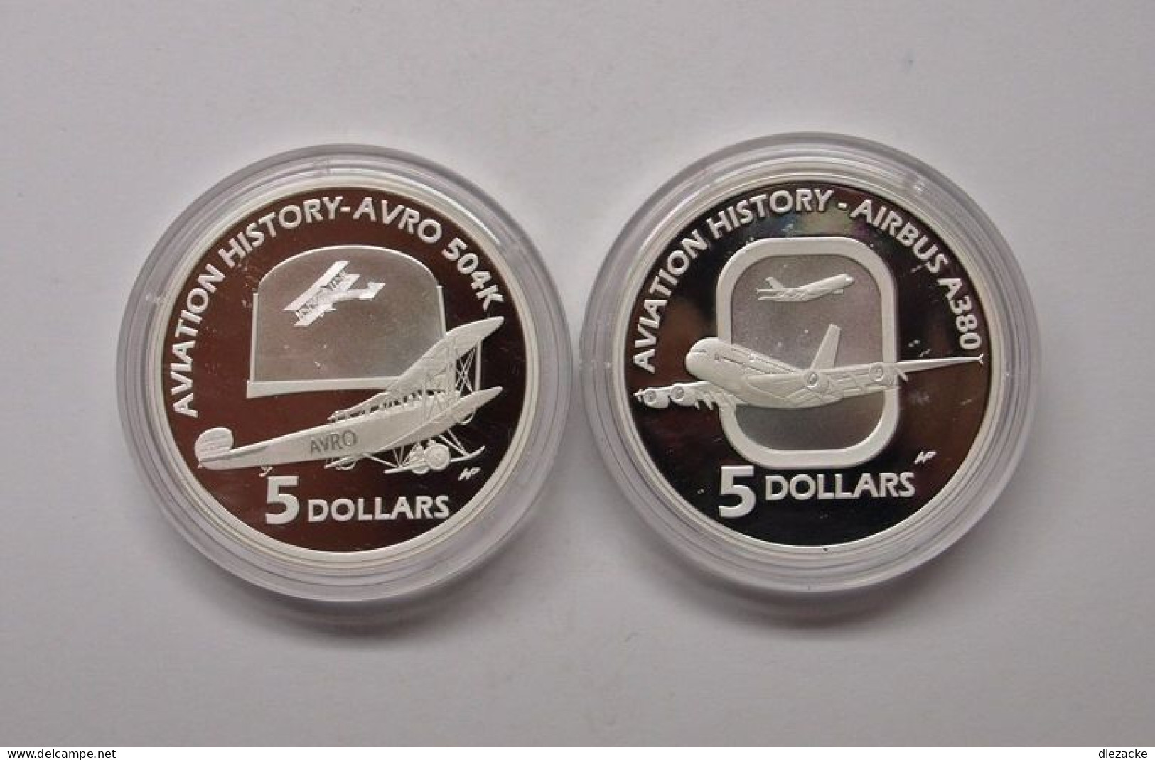 Australien 2008 2 X 5 Dollars Luftfahrtgeschichte, Silber PP (BK107 - Ohne Zuordnung