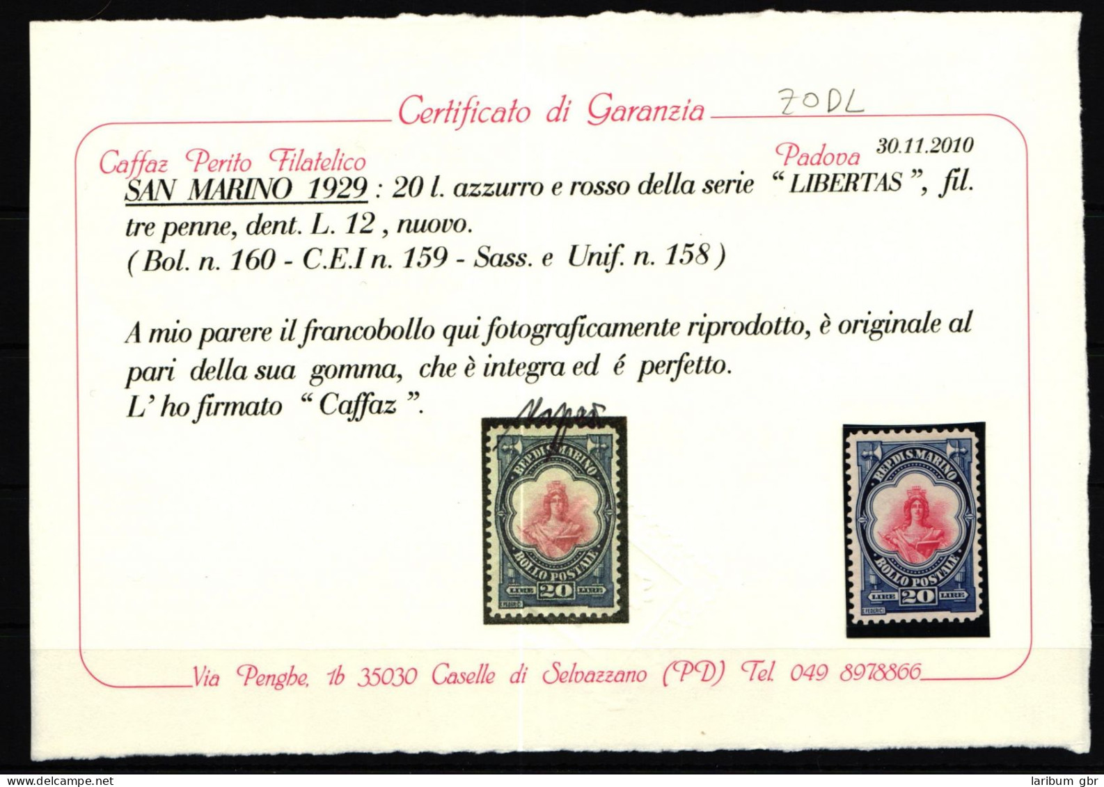 San Marino 162 Postfrisch Signiert, Inkl. Zertifikat #KV991 - Sonstige & Ohne Zuordnung