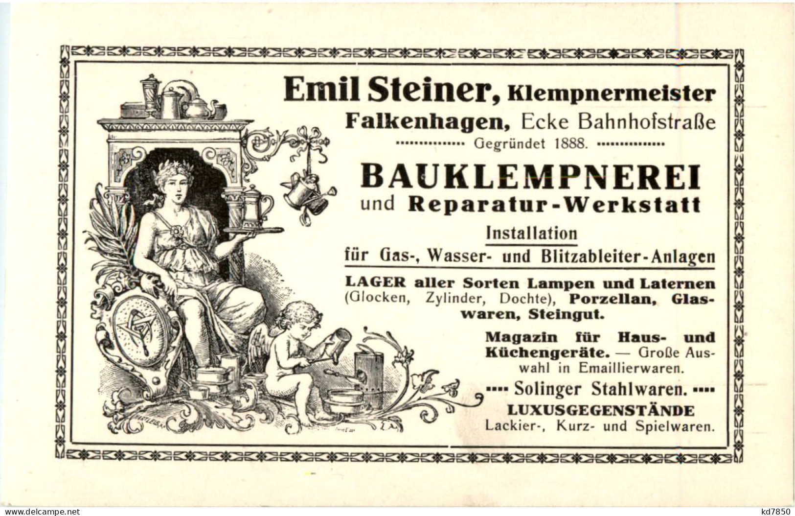 Falkenhagen - Klempnermeister Emil Steiner - Pommern