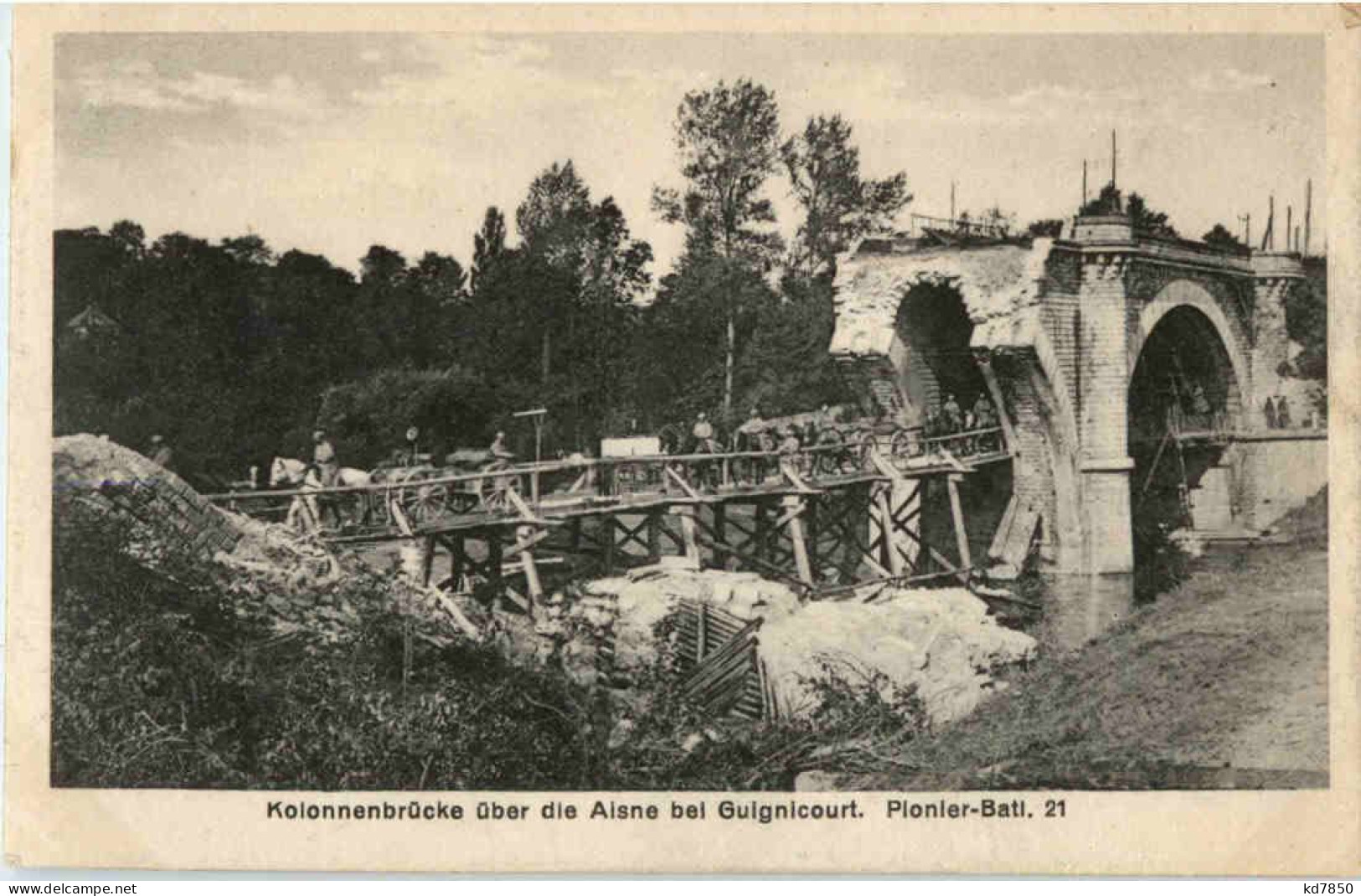 Kolonnenbrücke über Der Aisne Bei Guidnicourt - Sonstige & Ohne Zuordnung