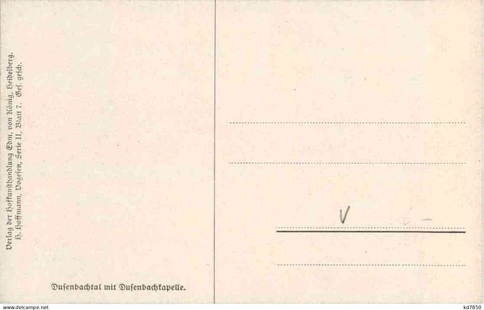 Dusenbachtal - Künstlerkarte H. Hoffmann - Altri & Non Classificati