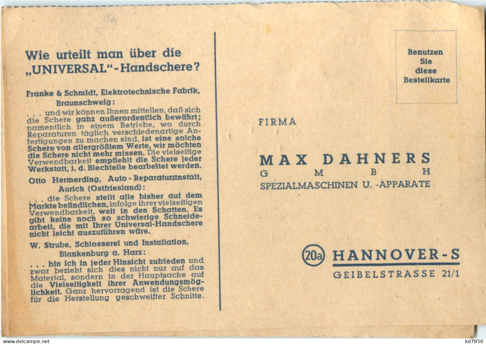 Hannover - Max Dahners GmbH - Hannover