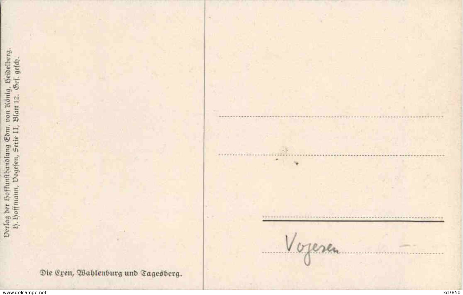 Walenburg Und Tagesberg - Künstlerkarte H. Hoffmann - Altri & Non Classificati
