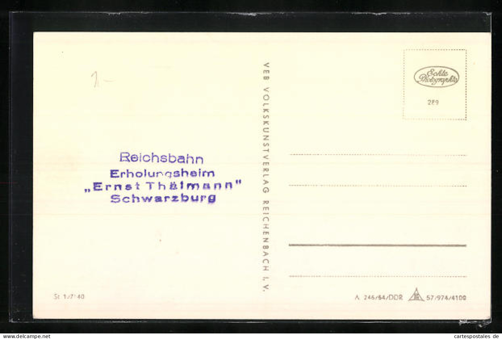 AK Schwarzburg /Thür., Reichsbahn Gasthof Ernst Thälmann  - Autres & Non Classés