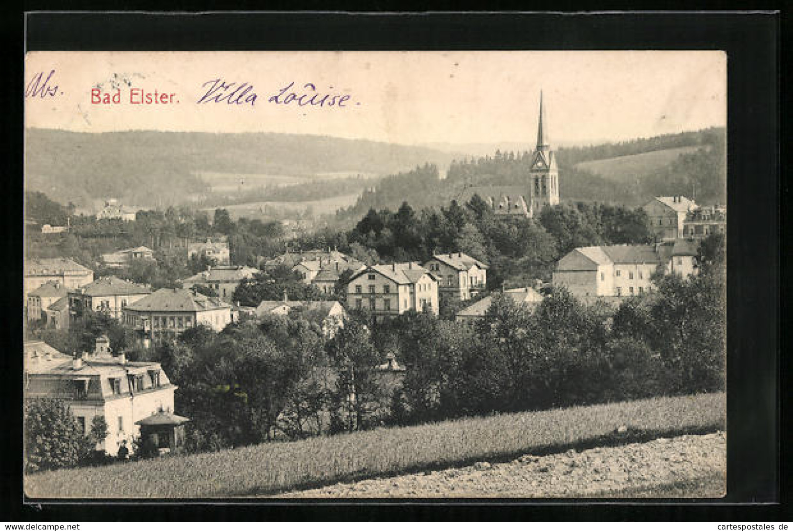AK Bad Elster, Panorama Mit Kirchturm  - Bad Elster