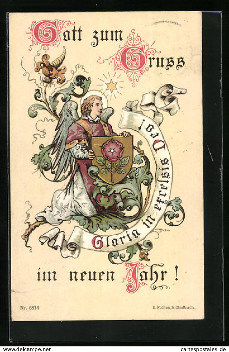 Künstler-AK Neujahrsgruss, Gott Zum Gruss Im Neuen Jahr!, Neujahrsengel  - Angels