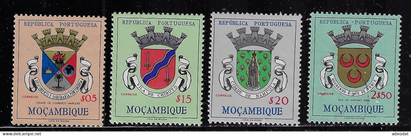 MOZAMBIQUE 1961  SCOTT#407-409,415  CV $0.80 - Mosambik