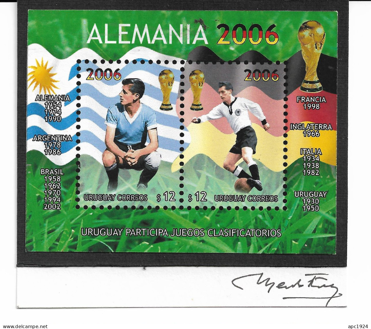 Uruguay - Yvert HB 79 - Boceto De La Emision Origuinal Firmando Por El Autor , Menk Freire ( Dibujante), Pieza Unica - 2006 – Allemagne