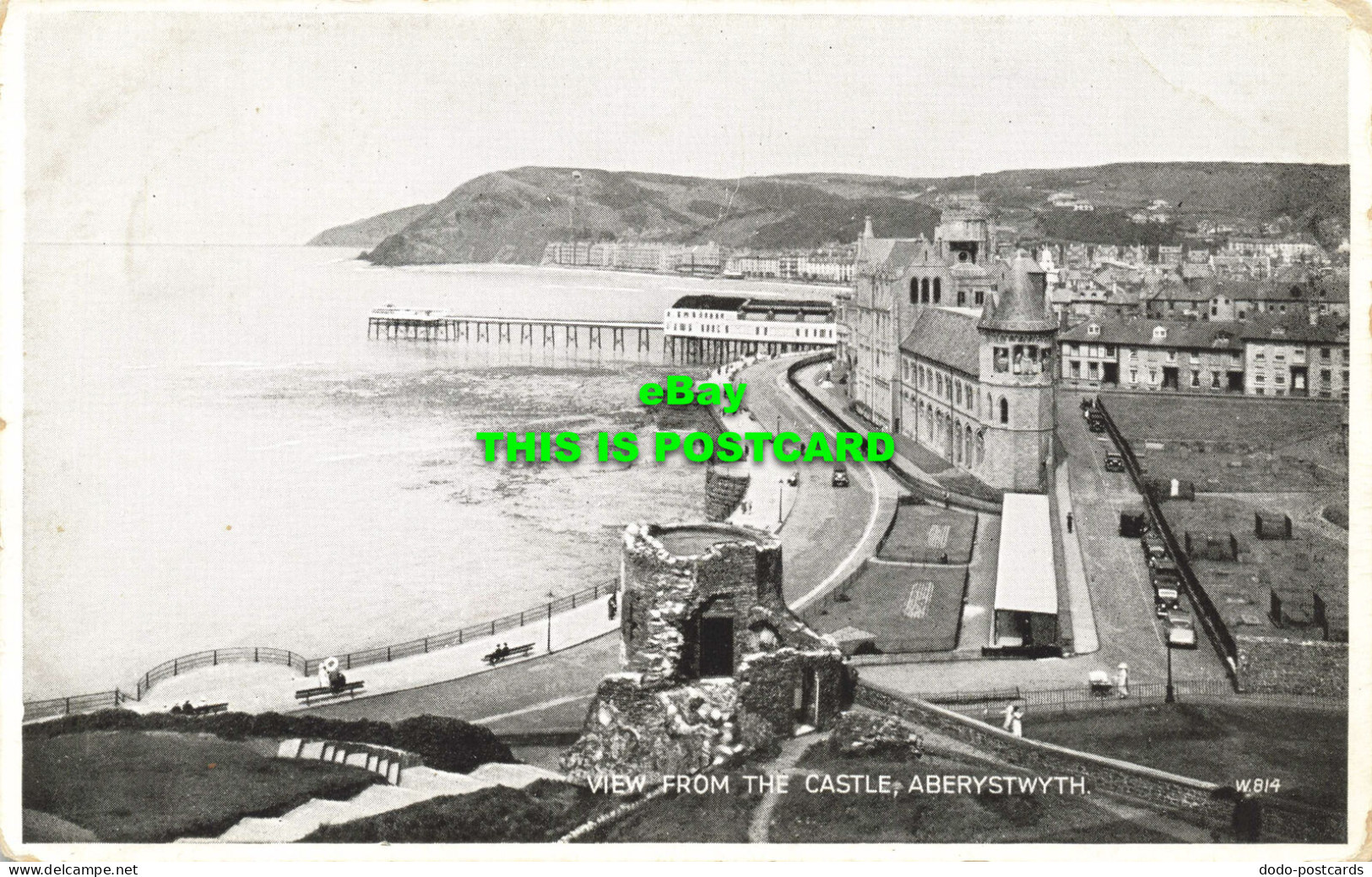 R566006 View From Castle. Aberystwyth. W. 814. Silveresque. Valentine. 1949 - Welt