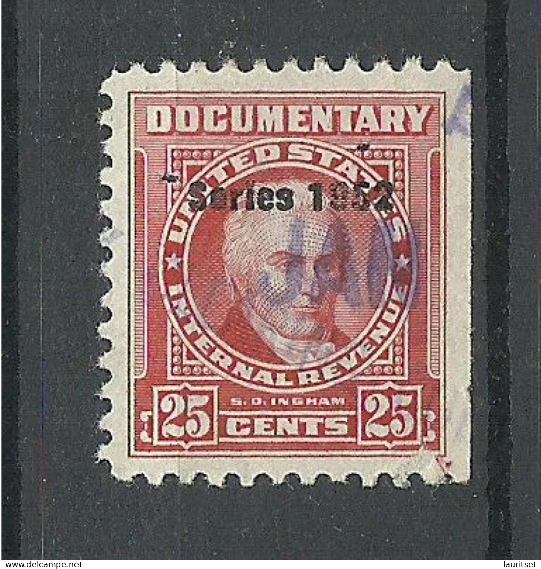 USA Documentary Tax Int. Revenue Taxe Series 1952 Ingham, O - Fiscali
