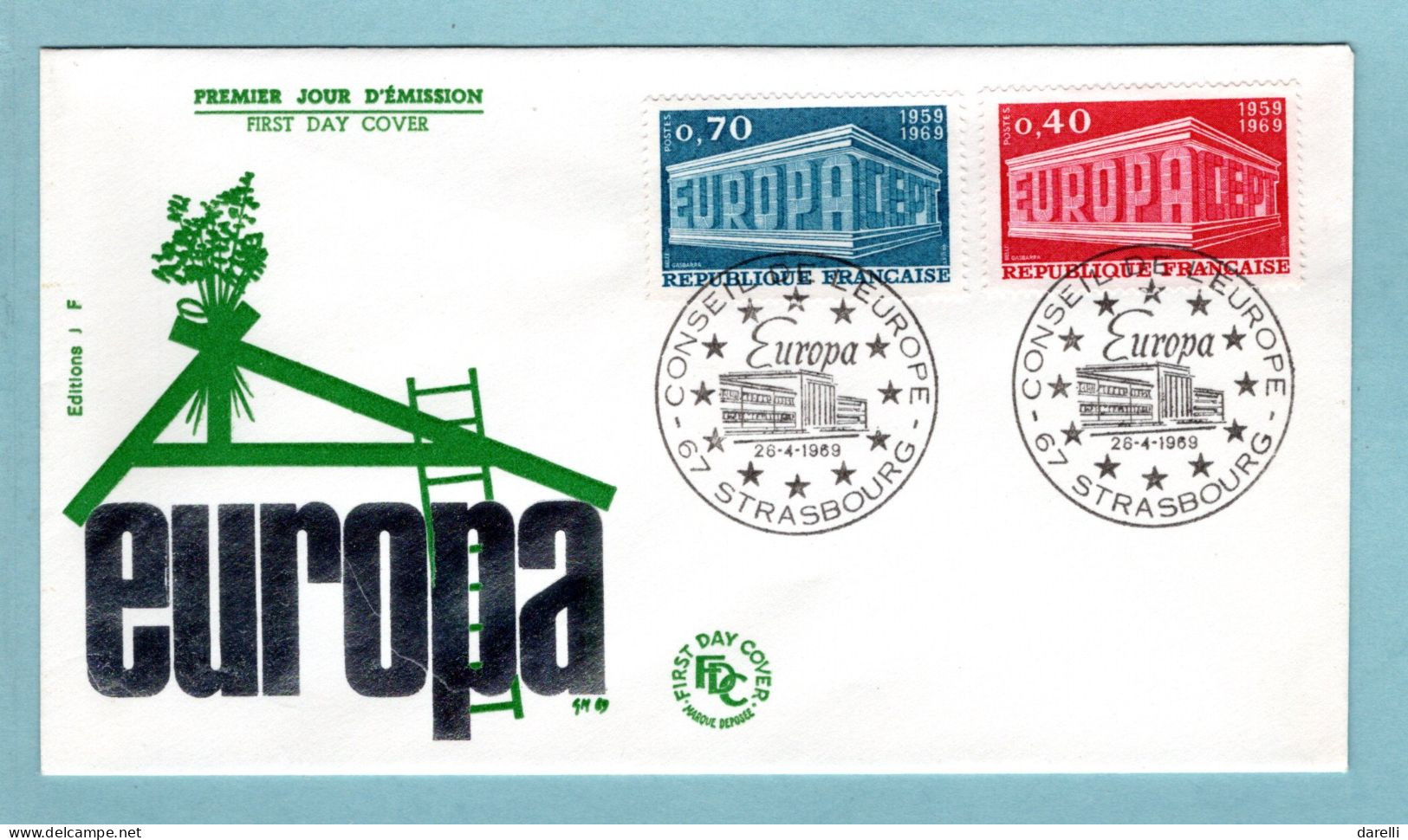 FDC France 1969 - Europa 1969 - YT 1598 Et 1599 - 67 Strasbourg - 1960-1969