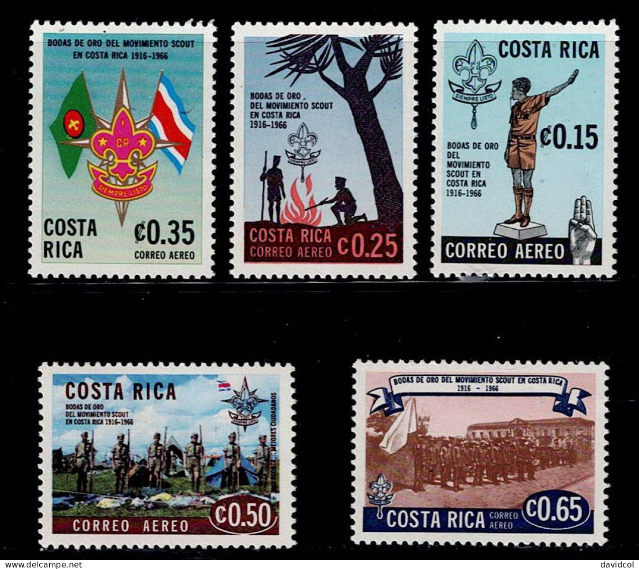 CRC-01- COSTA RICA - 1966 - MNH -SCOUTS- 50TH ANNIVERSARY OF COSTA RICA SCOUTS - Costa Rica