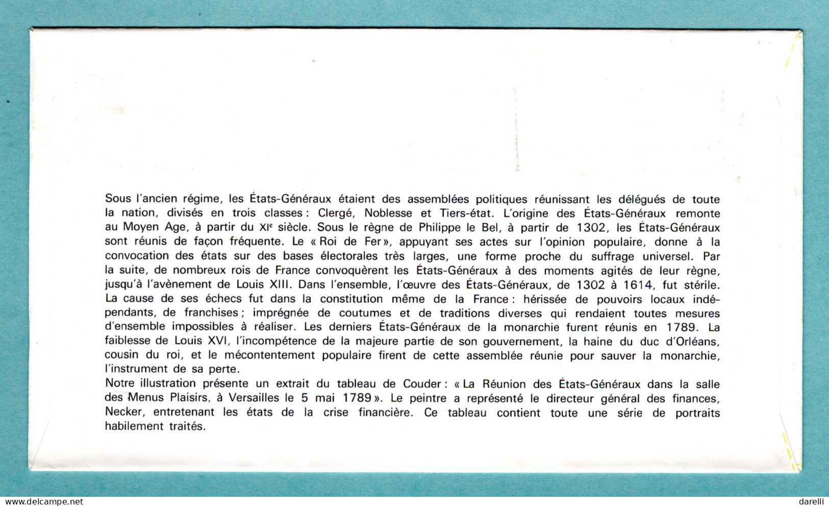 FDC France 1971 - Ouverture Des états Généraux  - YT 1678 - 78 Versailles - 1970-1979