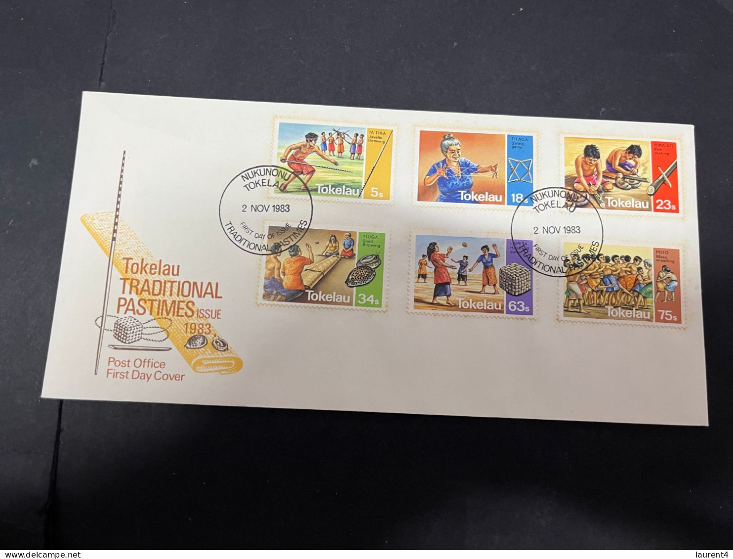 1-5-2024 (3 Z 32) FDC Tokelau - 1983 - Traditional Pastime - Tokelau