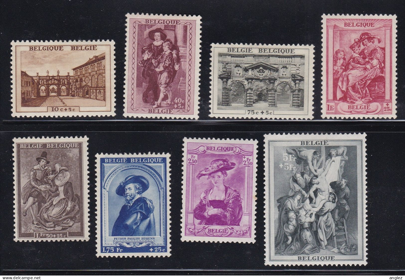 Belgium - 1939 Rubens House Restoration Charity Set 8v MH - Nuovi