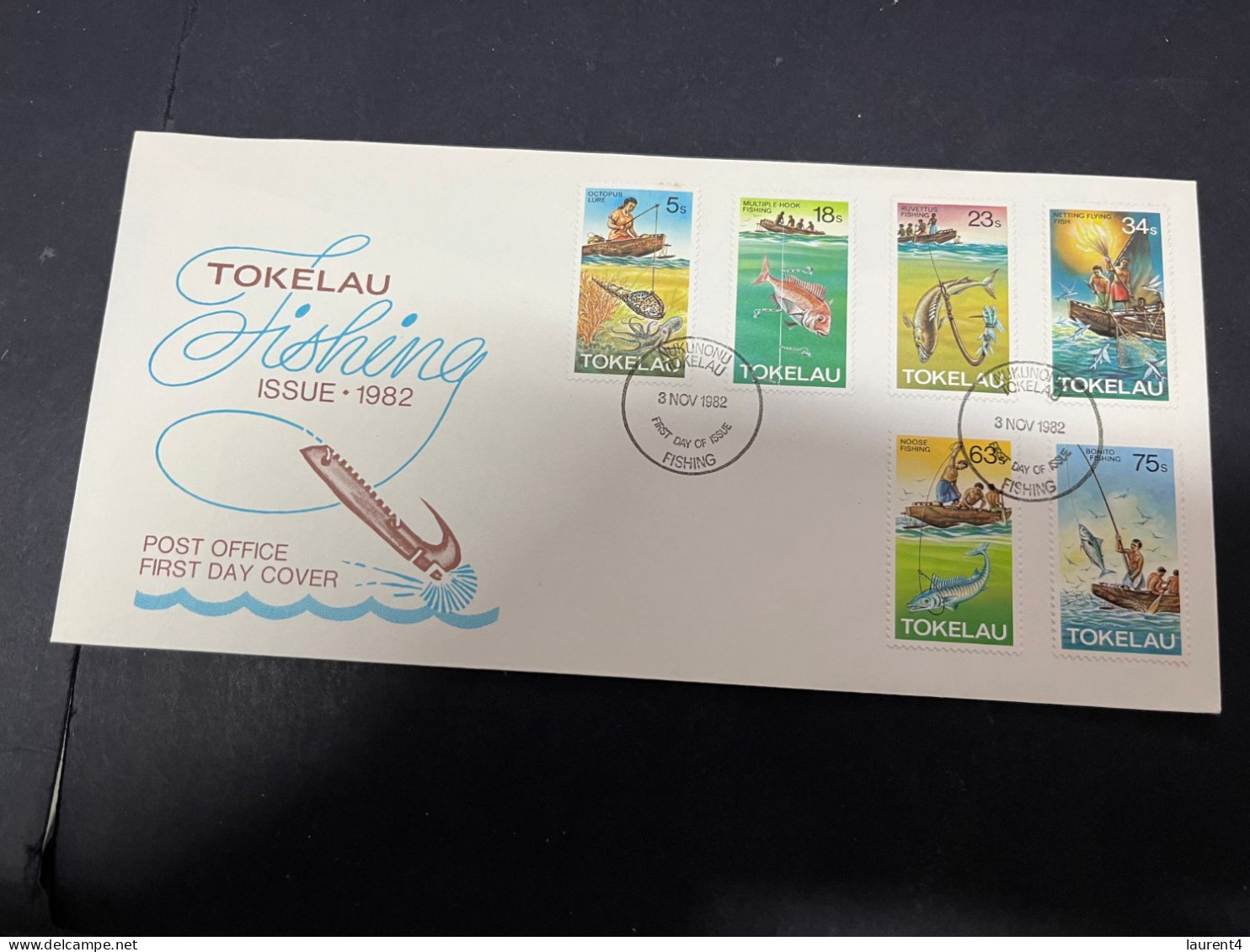 1-5-2024 (3 Z 32) FDC Tokelau - 1983 - Fishing - Tokelau