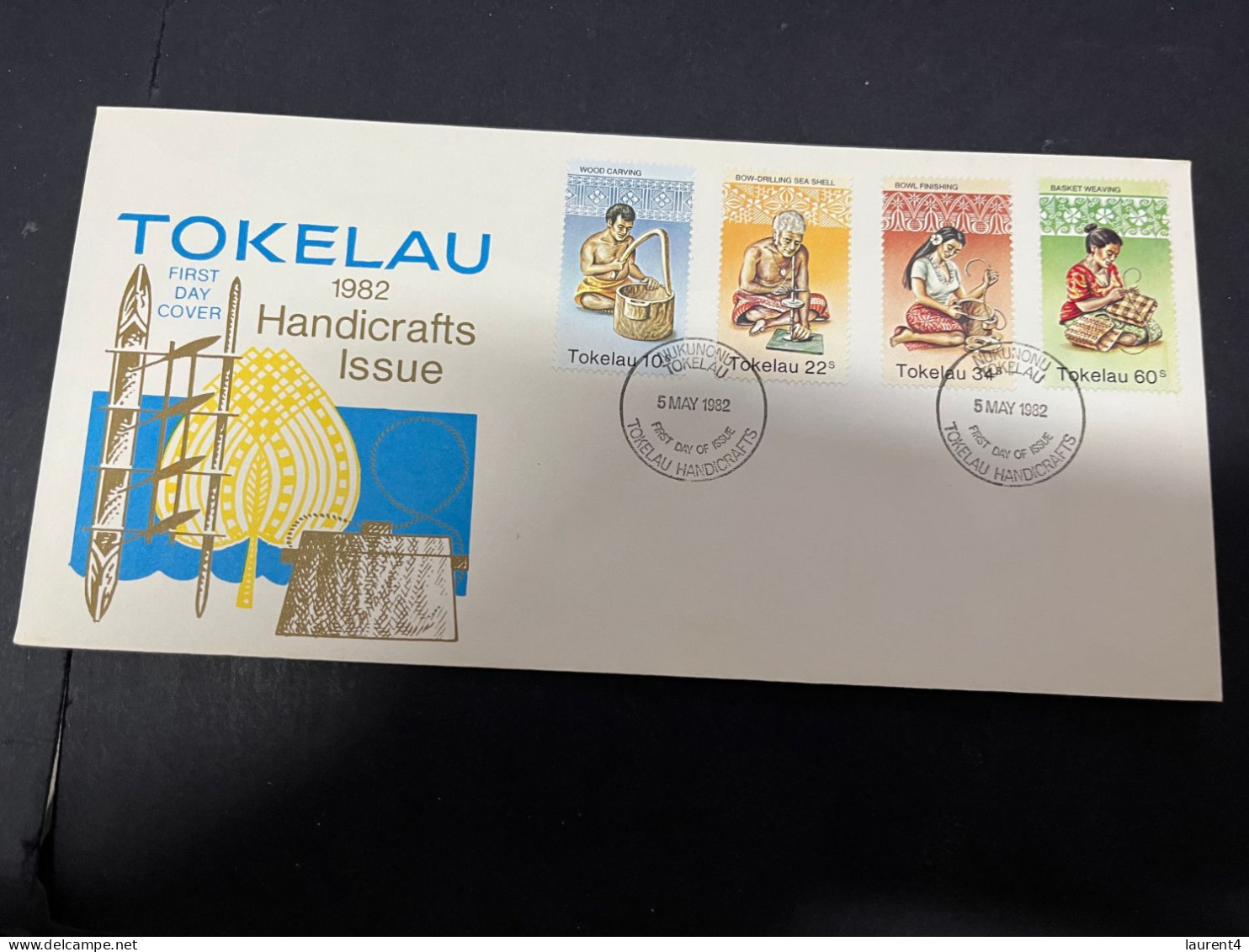 1-5-2024 (3 Z 32) FDC Tokelau - 1982 - Handicraft - Tokelau