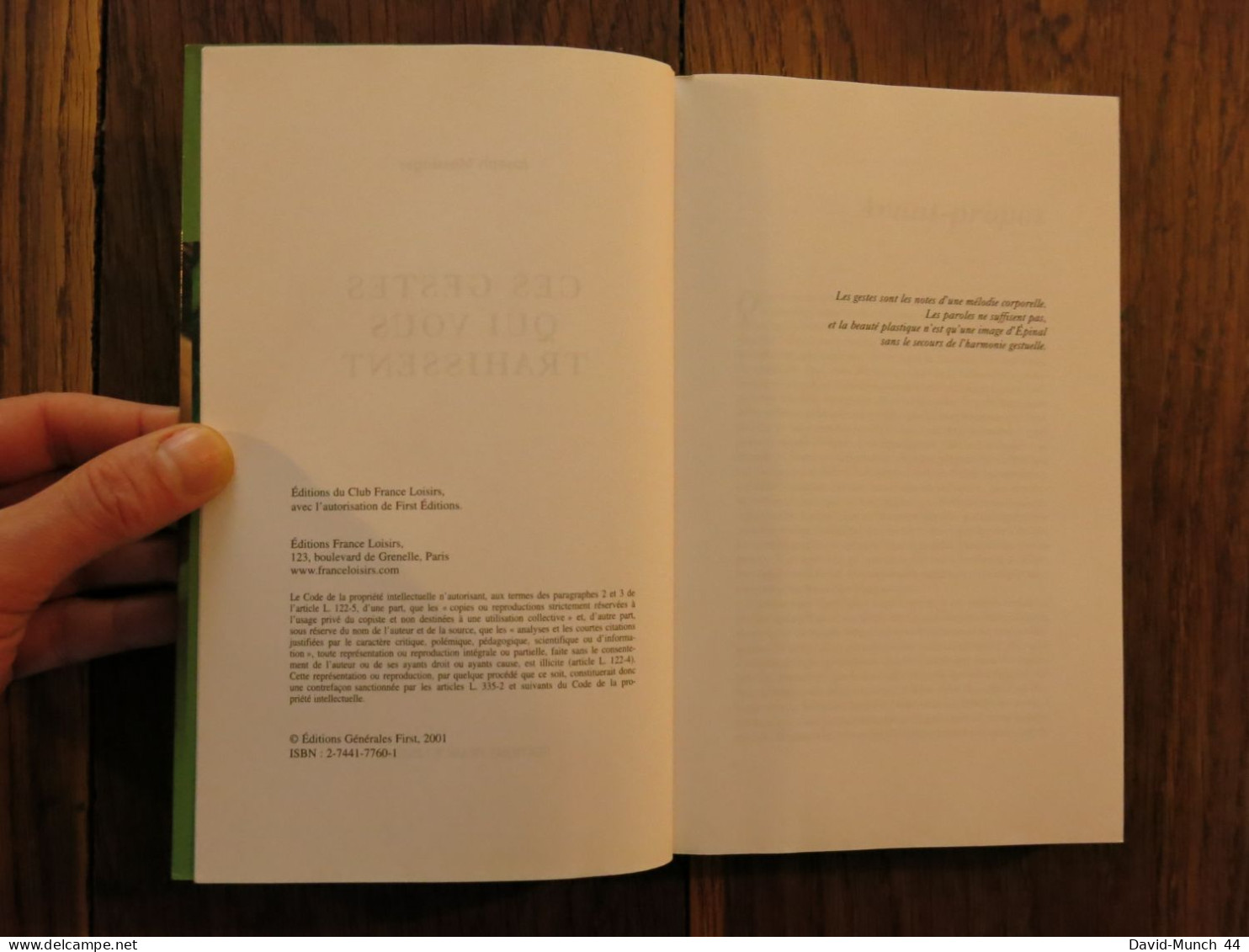 Ces Gestes Qui Vous Trahissent De Joseph Messinger. Editions France Loisirs. 2005 - Psychology/Philosophy