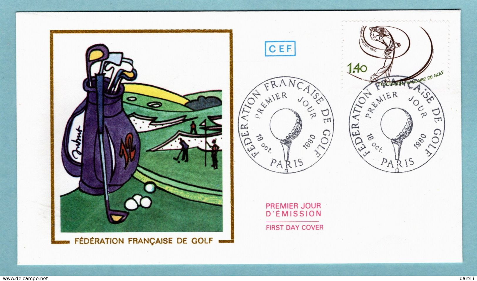 FDC France 1980 - Fédération Française De Golf - YT 2105 - Paris - 1980-1989