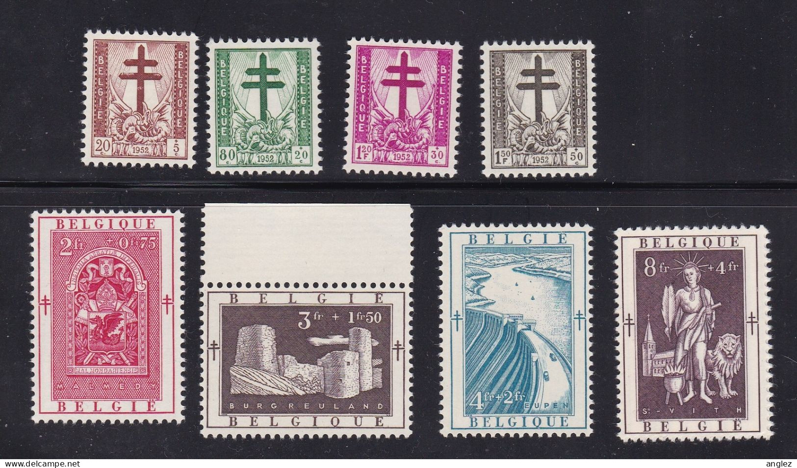 Belgium - 1952 Anti Tuberculosis Charity Set 8v MNH - Unused Stamps