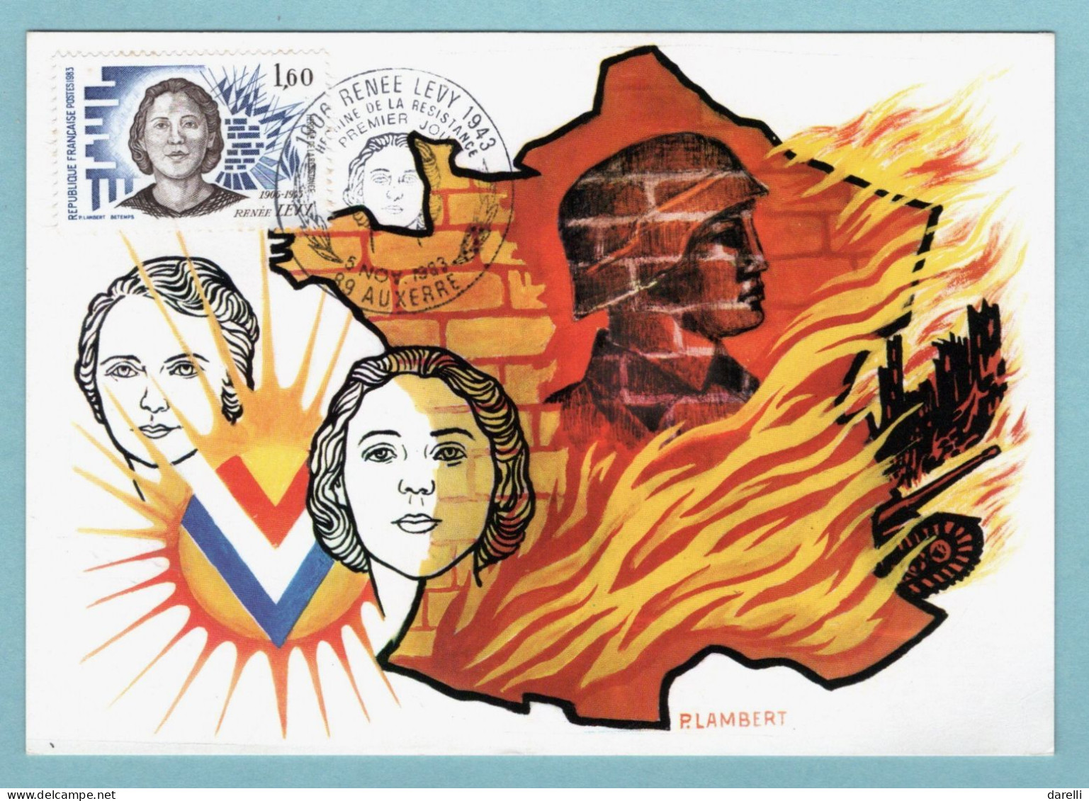 Carte Maximum 1983 - Renée Levy - Héroïne De La Résistance - YT 2293 - 89 Auxerre - 1980-1989