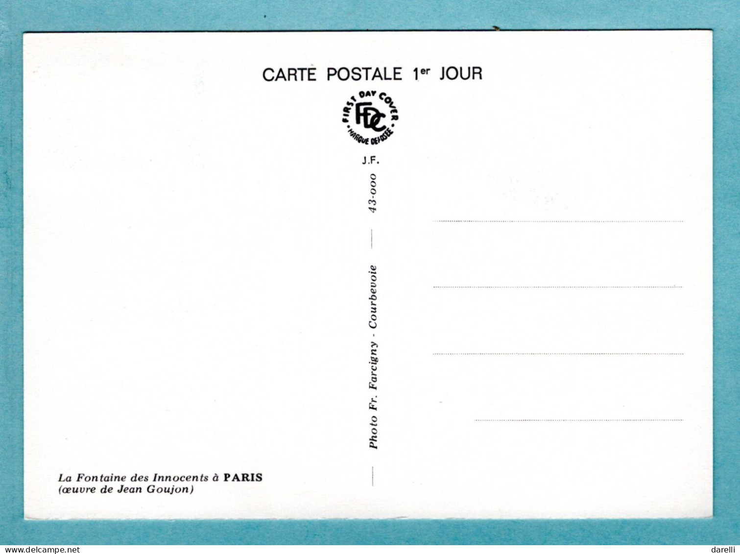 Carte Maximum 1978 - Europa 1978 - La Fontaine Des Innocents -  YT 2008 - 67 Strasbourg - 1970-1979