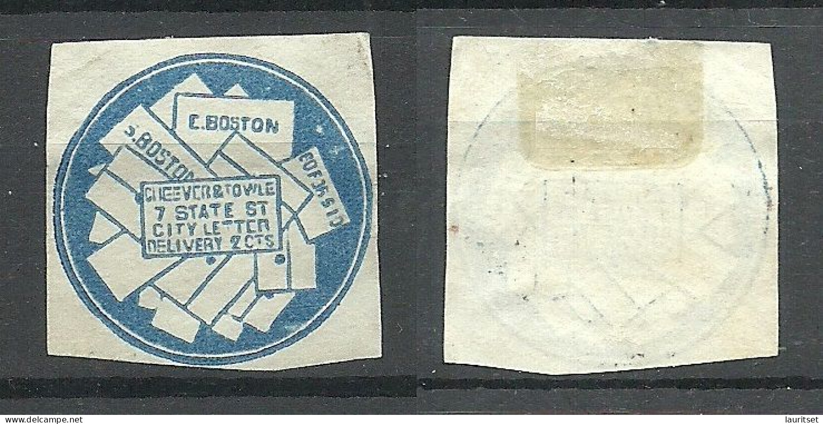 USA Local Post Boston City Letter Delivery Cheever & Towle 2 Cents (*) - Fiscaux