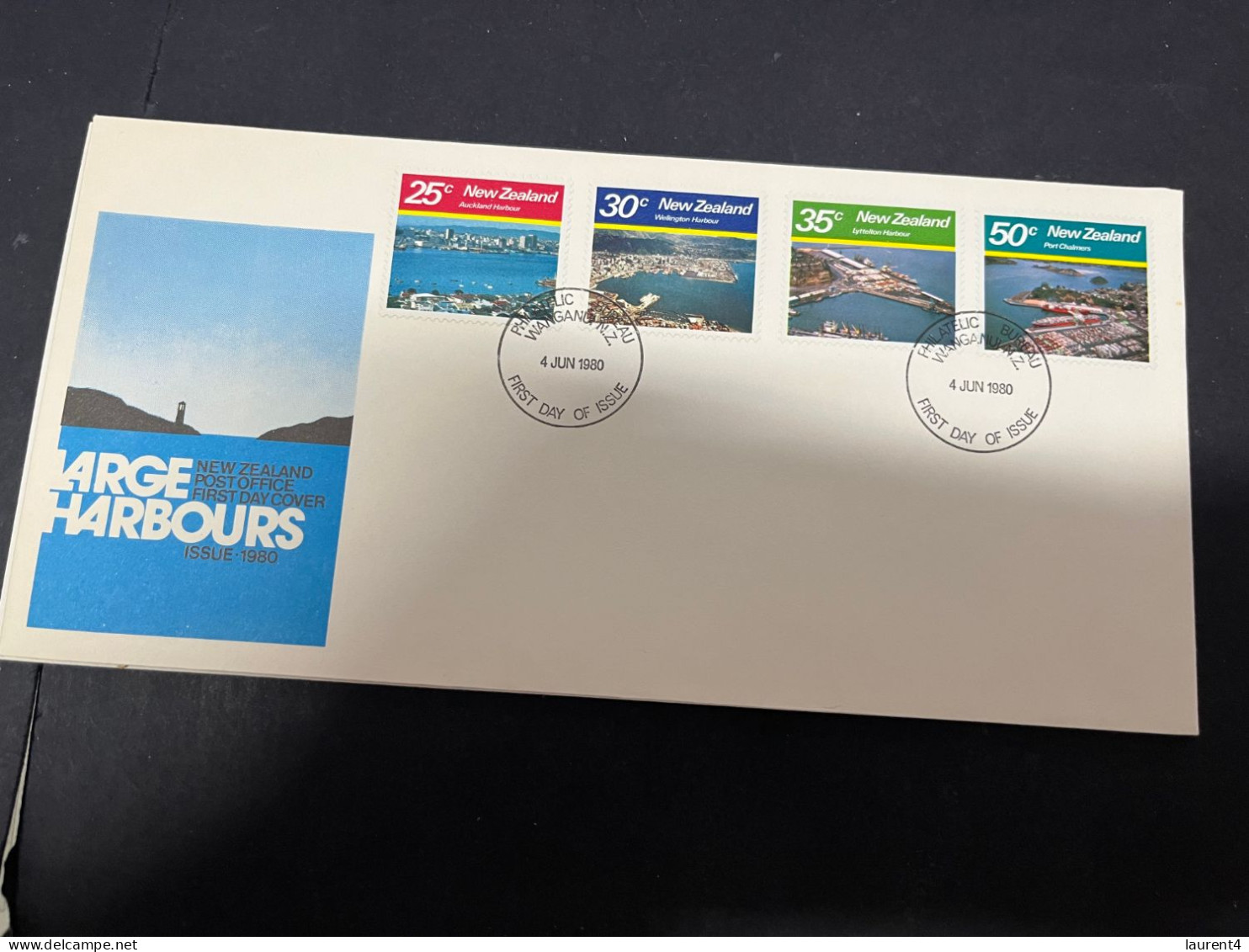 1-5-2024 (3 Z 32) FDC New Zealand - 1980 - Large Harbours - FDC