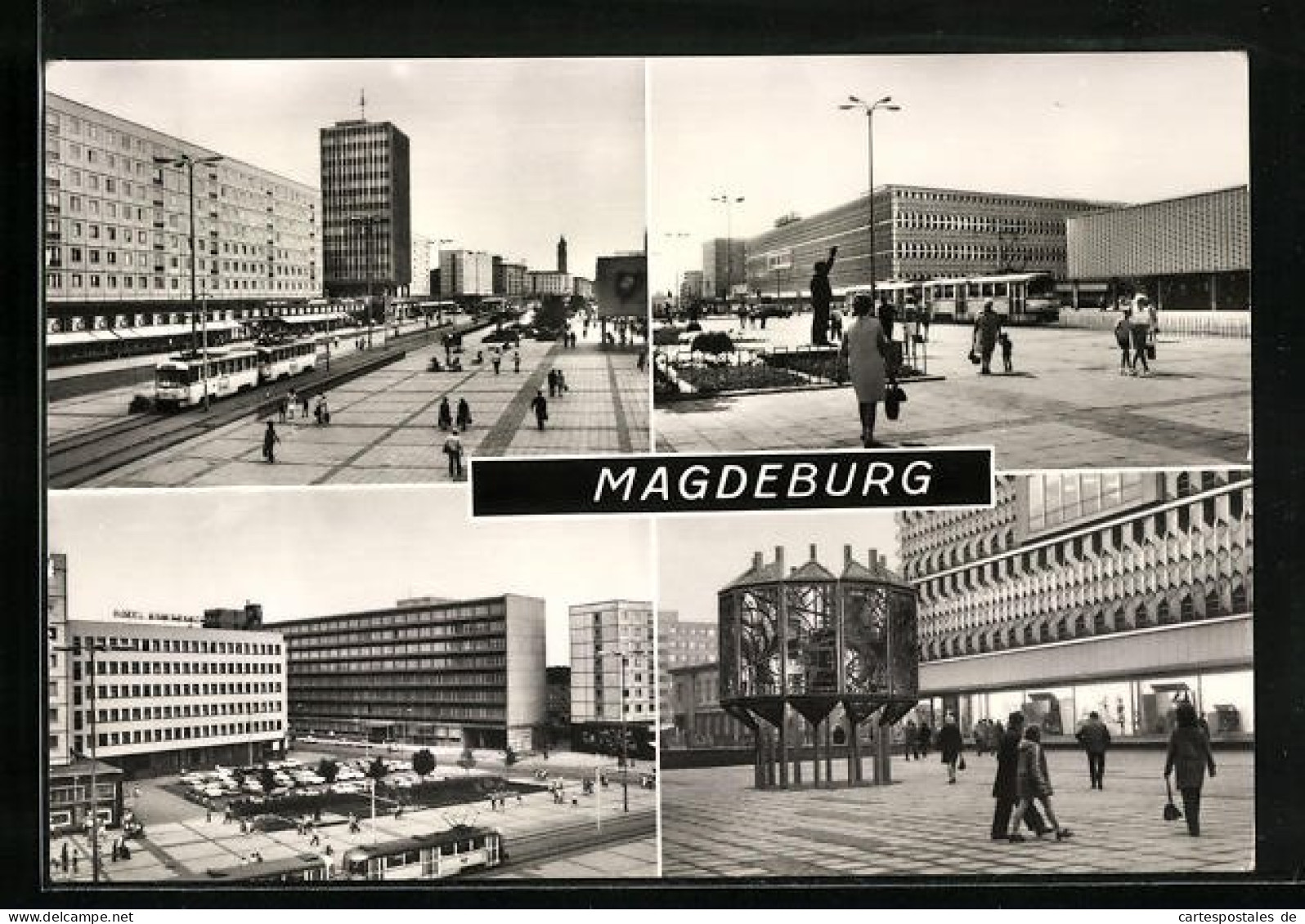 AK Magdeburg, Karl-Marx-Strasse - Centrum-Warenhaus, Ratswaageplatz, Glasbetonplastik Am Warenhaus  - Otros & Sin Clasificación