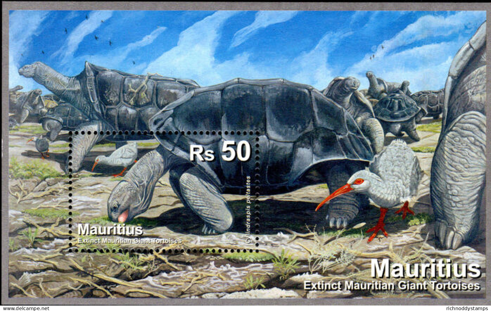 Mauritius 2009 Extinct Mauritian Giant Tortoises Souvenir Sheet Unmounted Mint. - Mauritius (1968-...)