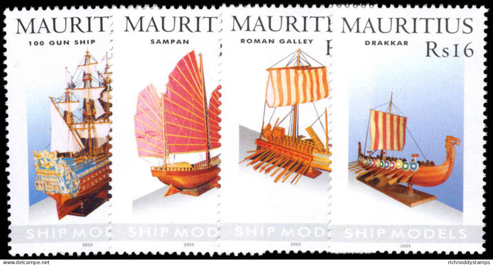 Mauritius 2005 Model Ships Unmounted Mint. - Mauricio (1968-...)