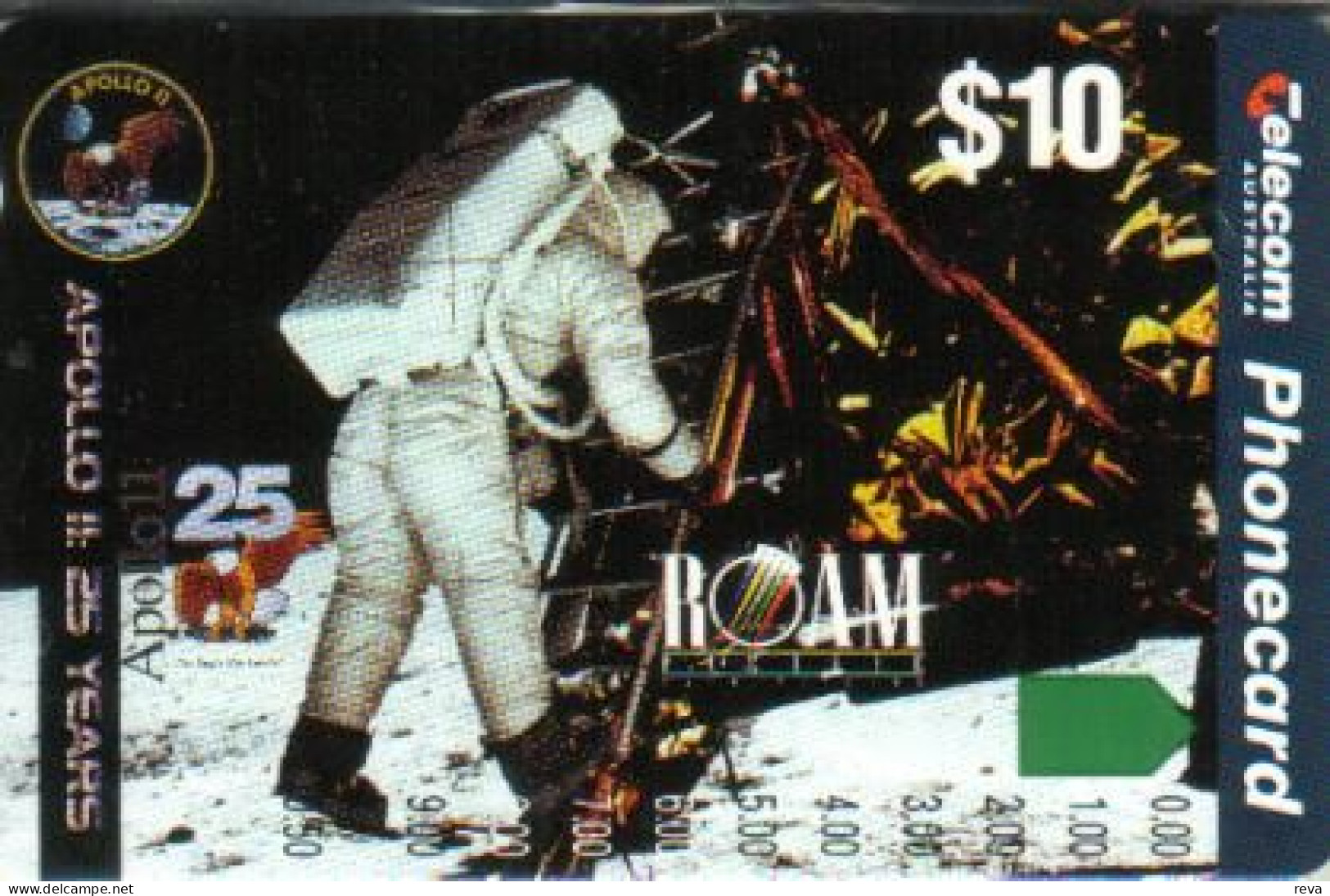 AUSTRALIA $10 APOLLO II ASTRONAUT STEPPING DOWN ON MOON 25 YEARS AUS-150 PRIVATE ISSUE MINT READ DESCRIPTION !! - Australie