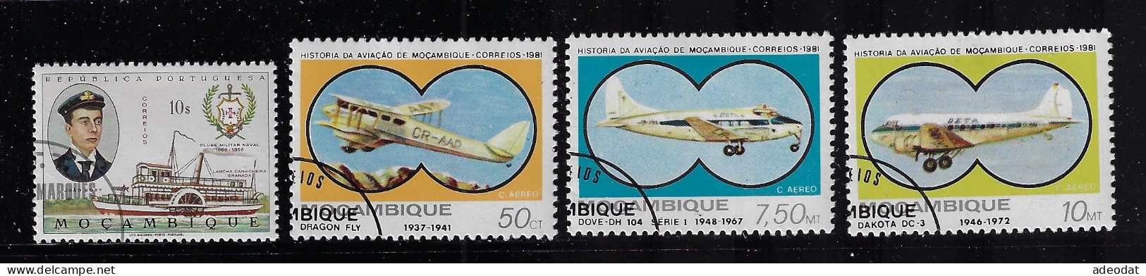 MOZAMBIQUE  1967,1980   SCOTT#479,C39,C42,C43   USED  CV  $1.00 - Mosambik