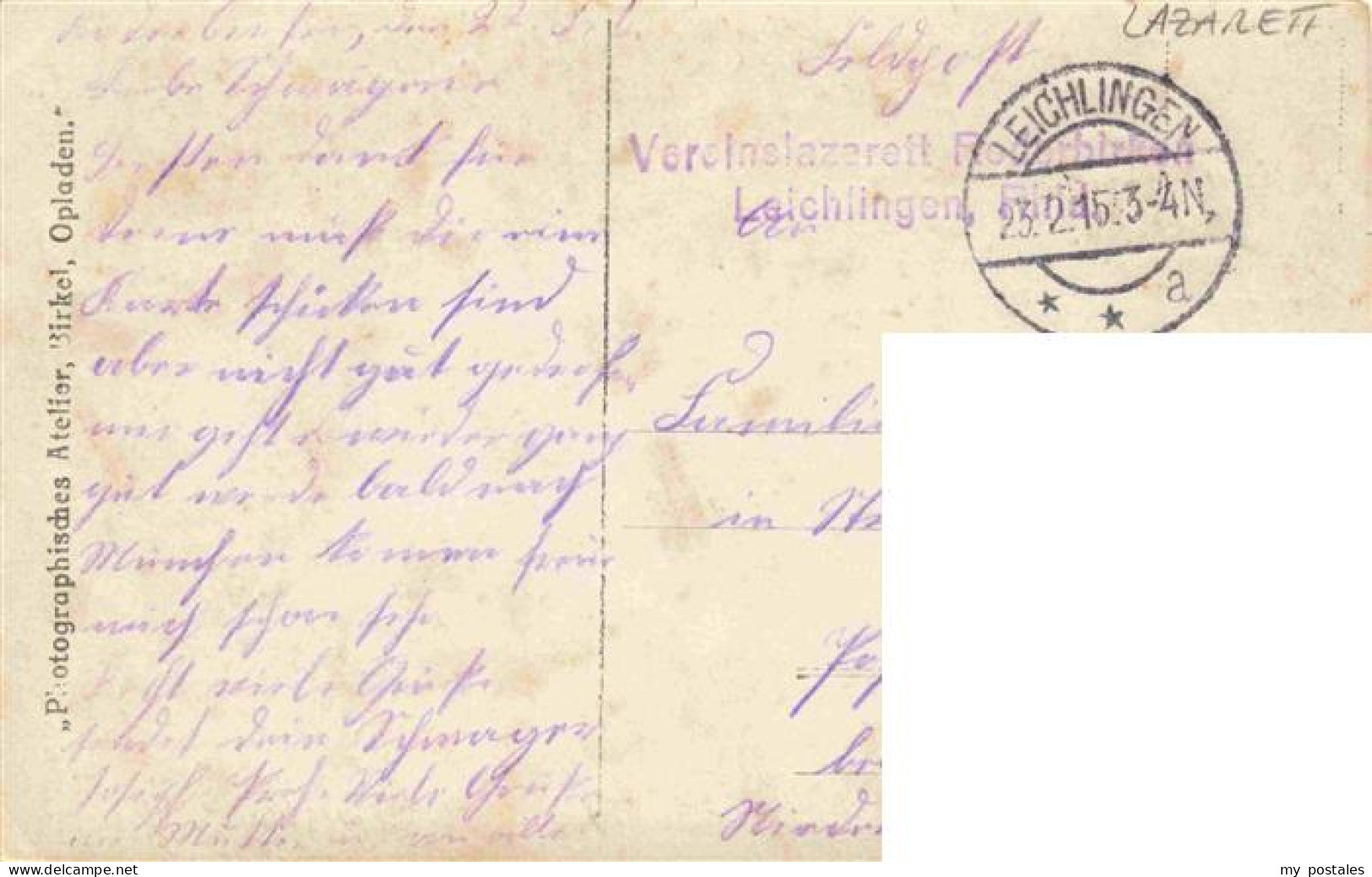 73973952 Leichlingen_Rheinland Gruppenbild Lazarett Feldpost Lazarettstempel - Autres & Non Classés