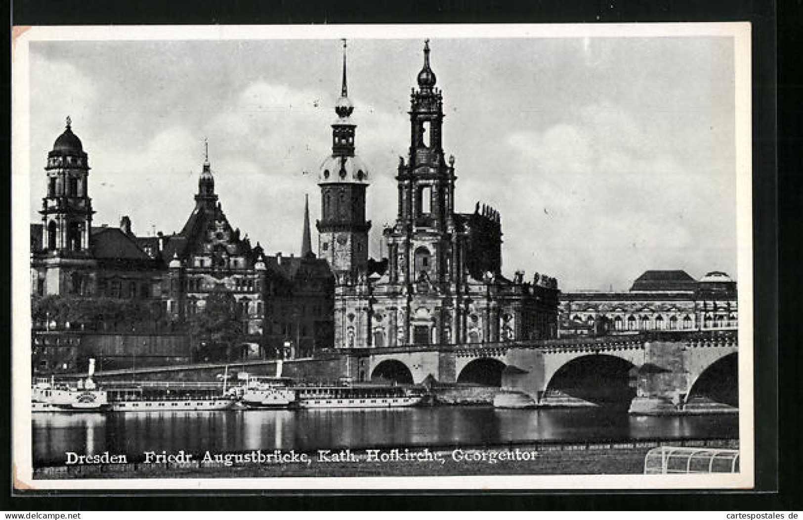 AK Dresden, Friedrich-August-Brücke, Kath. Hofkirche Und Georgentor  - Dresden