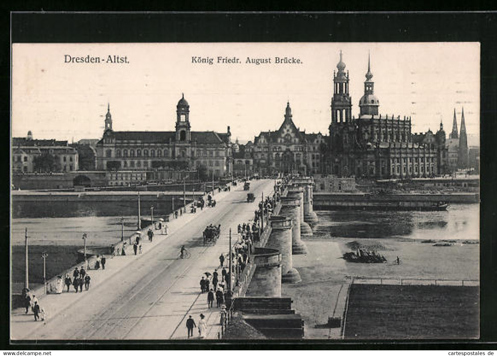 AK Dresden-Altstadt, König Friedrich-August-Brücke  - Dresden