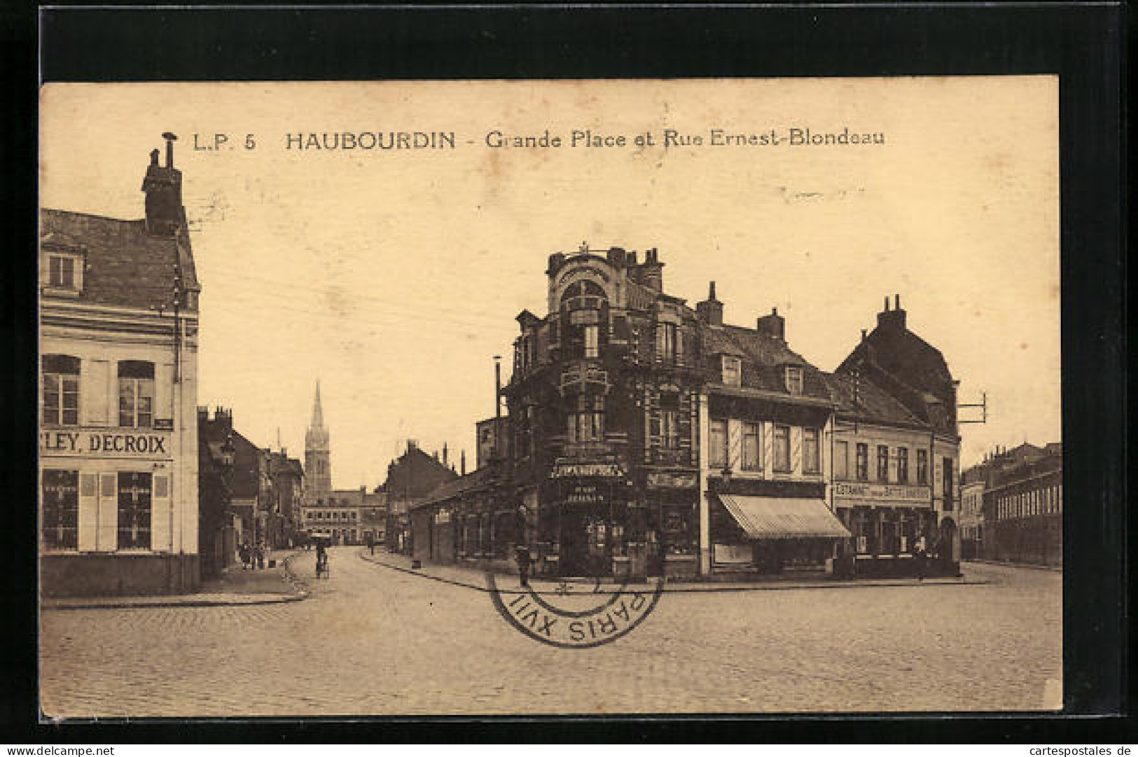 CPA Haubourdin, Grande Place Et Rue Ernest-Blondeau  - Haubourdin