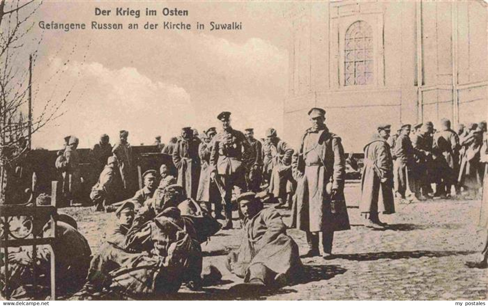 73973936 Suwalki_PL Gefangene Russen An Der Kirche Serie Der Krieg Im Osten 1. W - Pologne