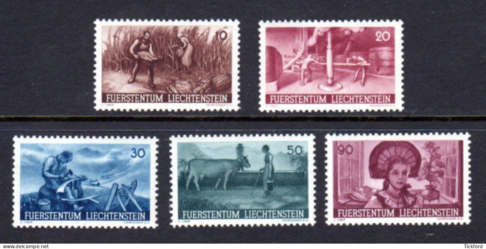 LIECHTENSTEIN 1941 - Yvert N° 167/171 - NEUFS ** LUXE / MNH - Timbres De Propagande Pour L'agriculture, TB - Nuovi