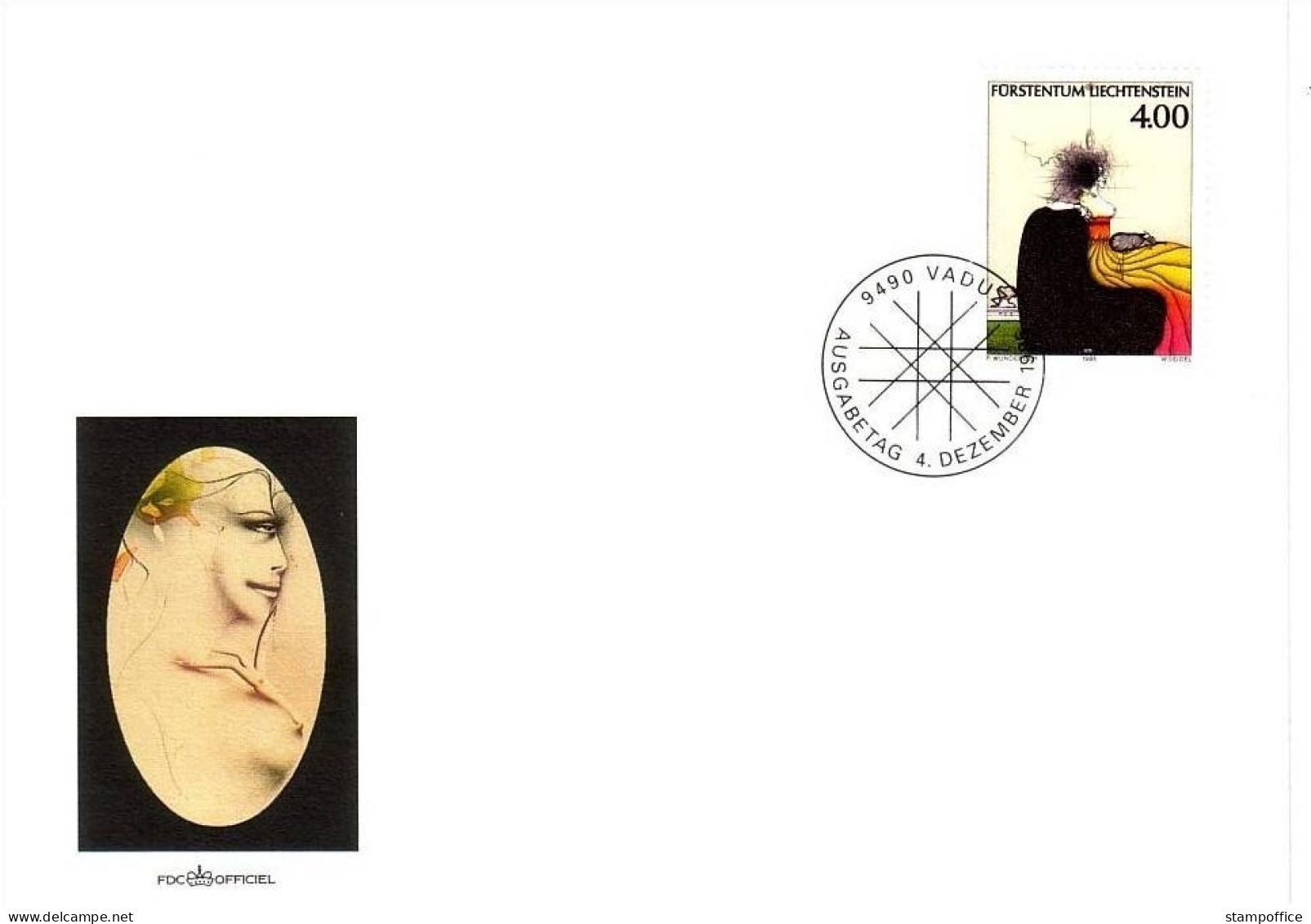 LIECHTENSTEIN MI-NR. 1123 FDC GEMÄLDE Von PAUL WUNDERLICH 1995 - Moderne