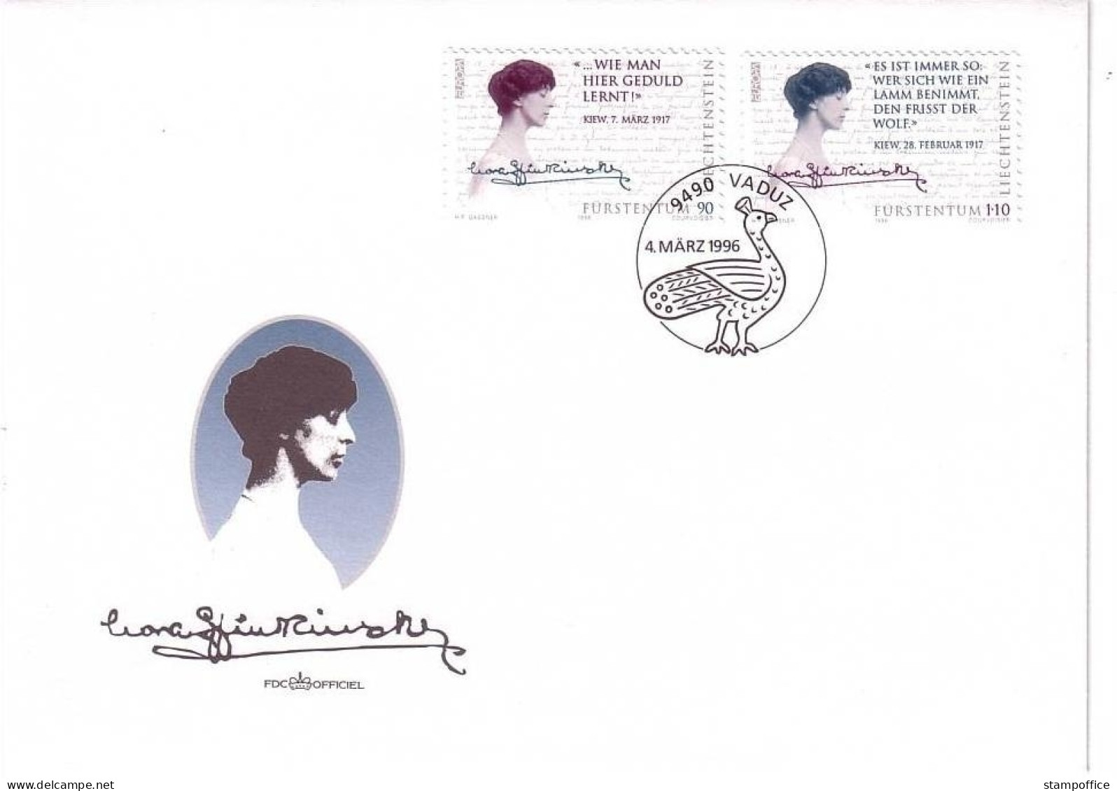 LIECHTENSTEIN MI-NR. 1124-1125 FDC EUROPA 1996 BERUEHMTE FRAUEN - 1996