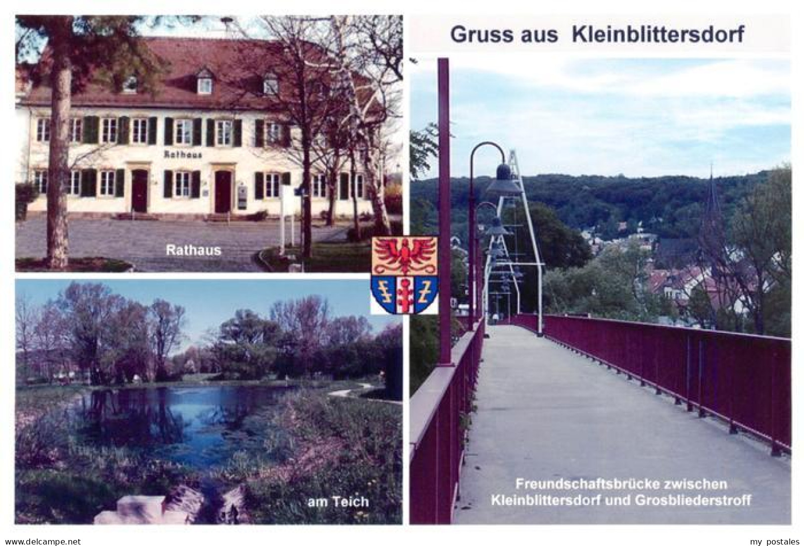 73942245 Kleinblittersdorf_Saarland Rathaus Partie Am Teich Freundschaftsbruecke - Autres & Non Classés