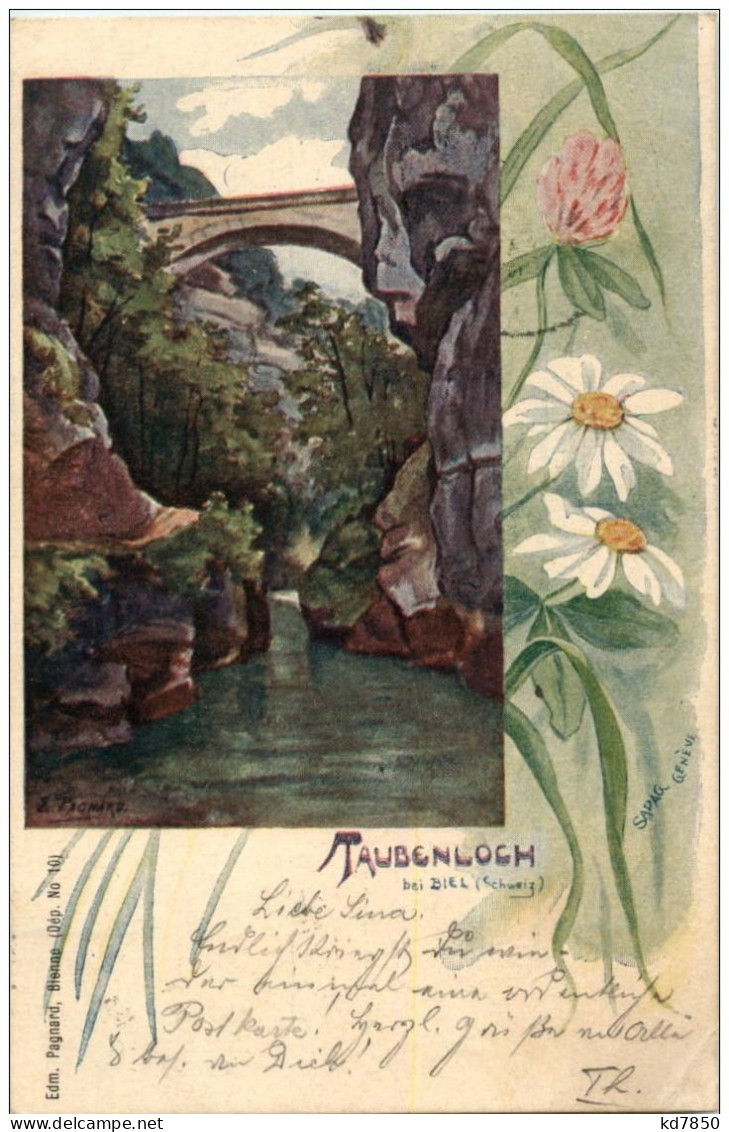 Taubenloch Bei Biel - Litho - Bienne