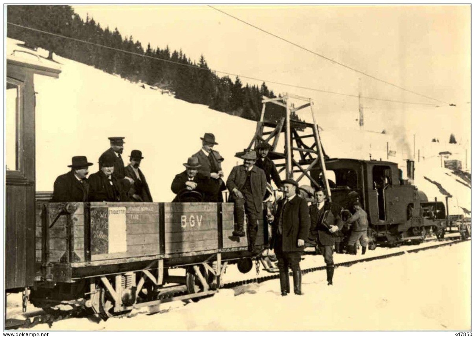 Train De Travaux Au Col De Soud - Eisenbahn Repro - Other & Unclassified